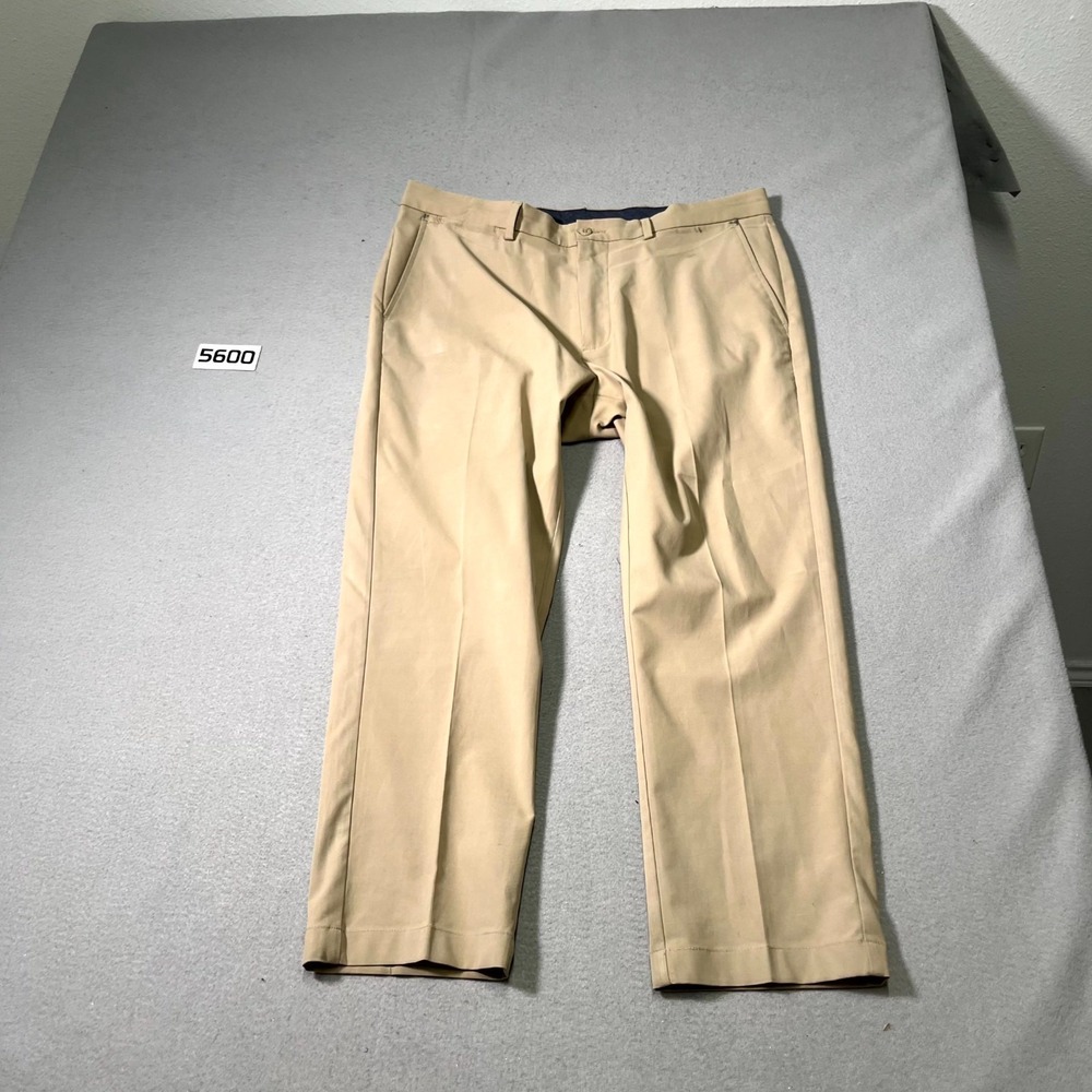 Cremieux Chino Pants Mens 36x32 Beige Slash Pockets Flat Front Performance